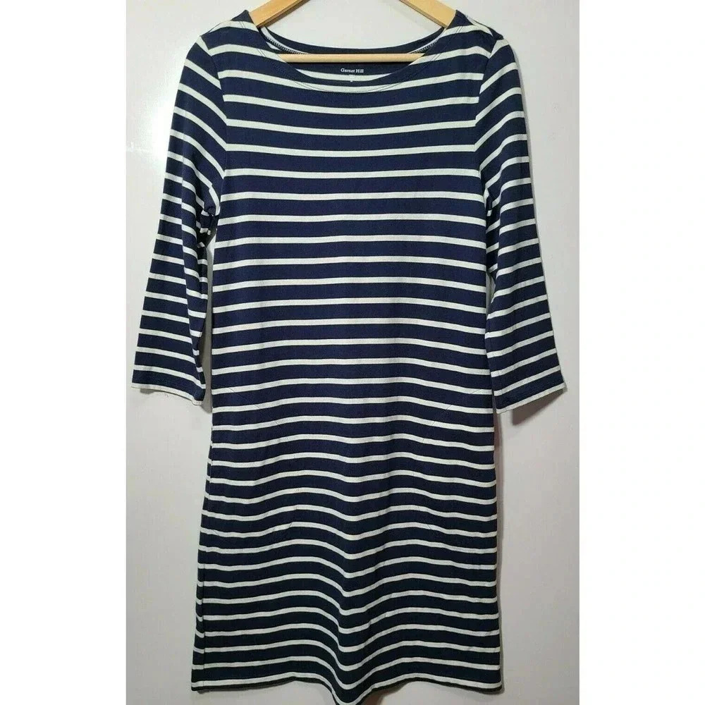 Garnet Hill Women's Knit Dress Size 4 Bateau Neck